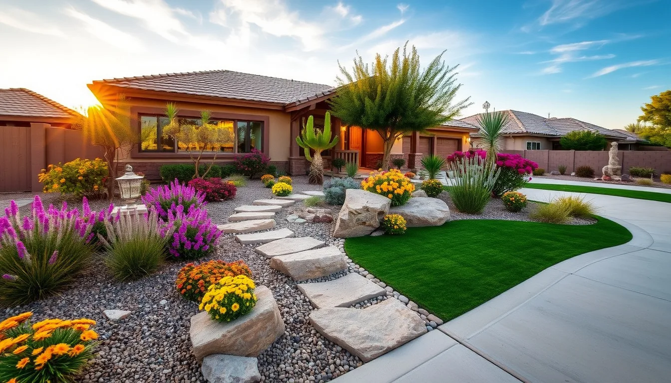 A stunning xeriscape yard transformation in Maricopa Arizona